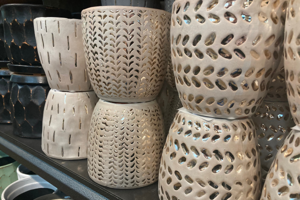 A variety of ceramic pots.