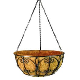 Wrought Iron Hanging Basket, 16-In.